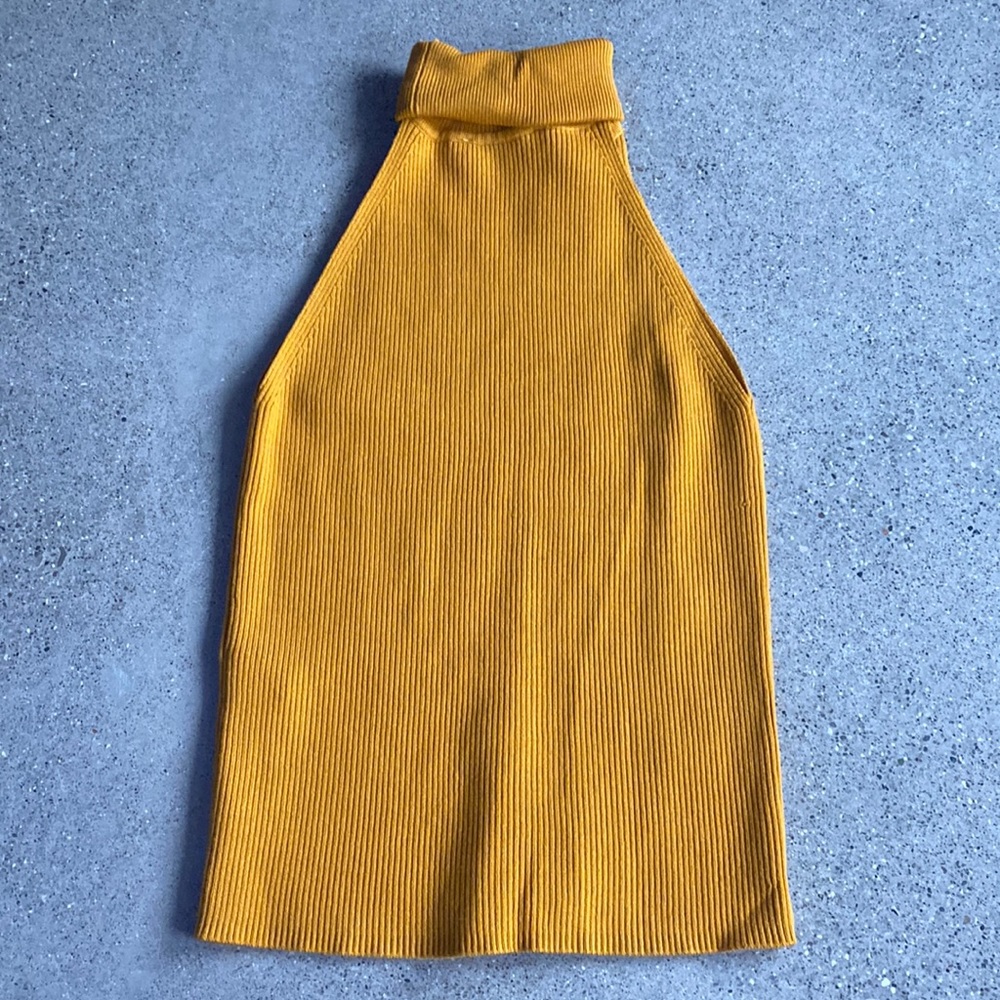 Zara Yellow Turtleneck Tank Top. Size Small.